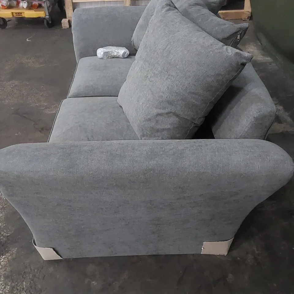 DESIGNER DURY 2 SEATER FABRIC UPHOLSTERED SOFA - GREY