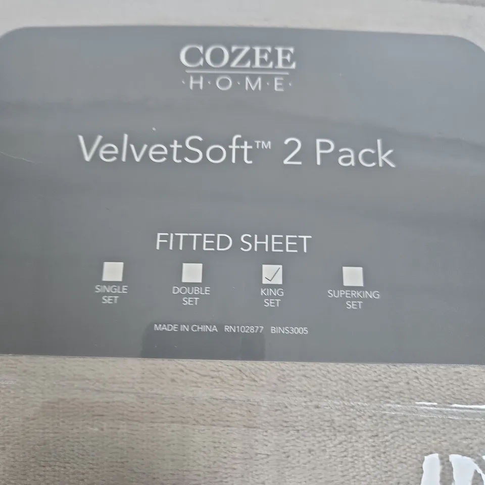 COZEE HOME VELVETSOFT 2 PACK FITTED SHEET – KING SET