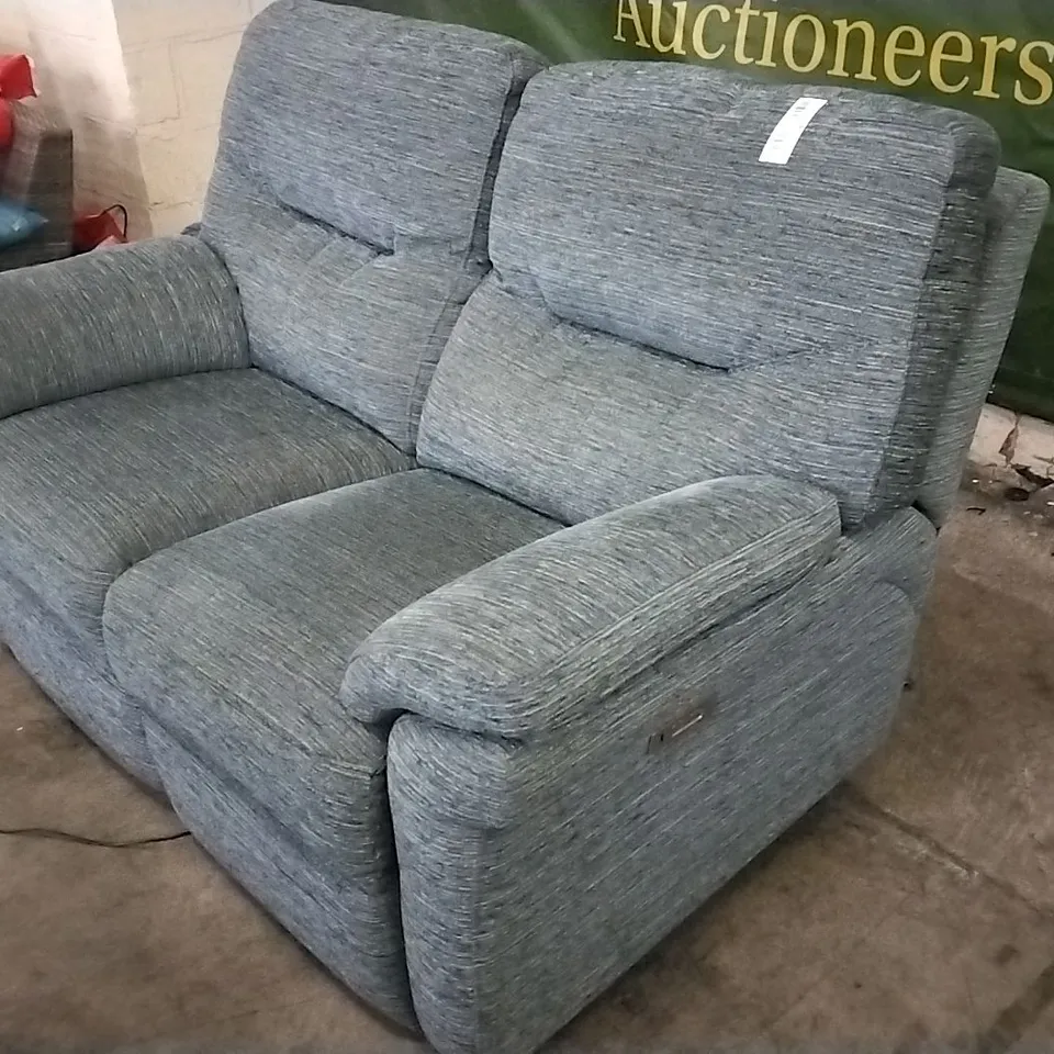 QUALITY BRITISH DESIGNED & MANUFACTURED G PLAN SEATTLE 2 SEATER POWER RECLINER WAFFLE MARINE FABRIC SOFA 