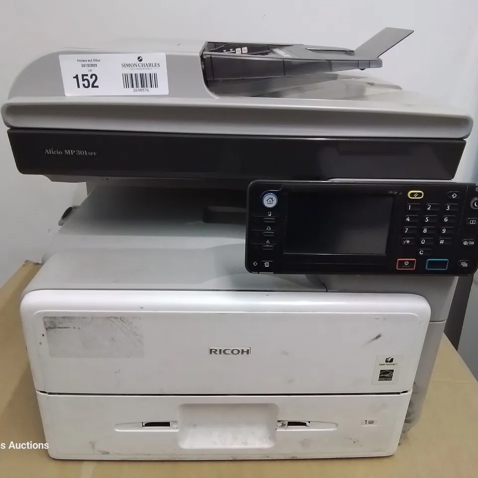 RICOH AFICIO MP 301 SPF FAST MONO MULTI FUNCTION FAX/SCAN/ PRINT 31ppm