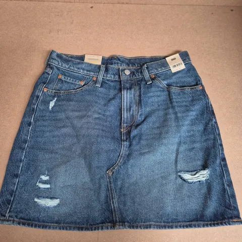 LEVI HIGH-RISE DECONSTRUCTURED SKIRT IN BLUE - SIZE 31