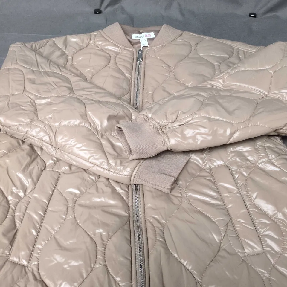 URBAN BLISS QUILTED JACKET - BEIGE, UK 8 (EU 36, US 4)