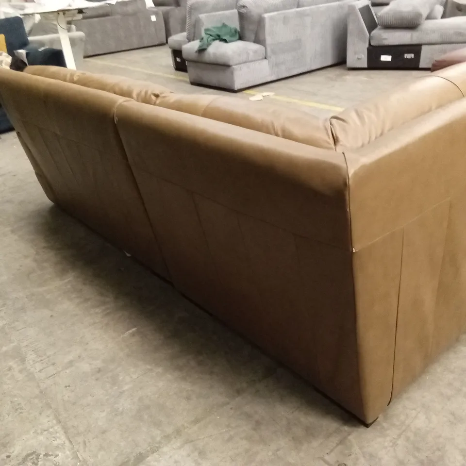 MARLOW ITALIAN LEATHER LEFT HAND CORNER CHAISE - TAN RRP £2399