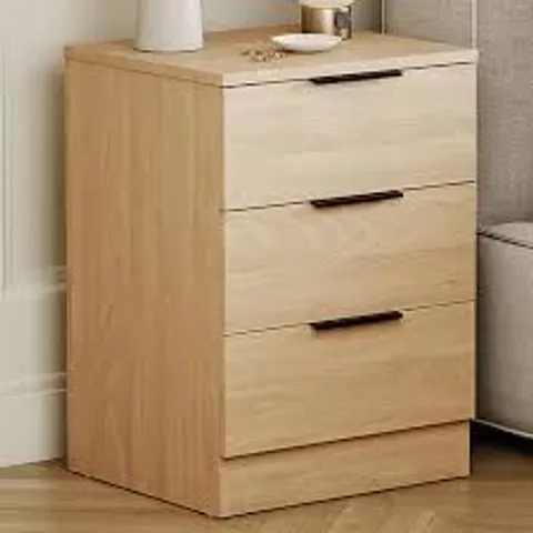 BOXED TREGA 3 DRAWER BEDSIDE CHEST - PINE (1 BOX)