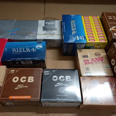 LOT OF 14 ASSORTED PACKS OF SMOKING ACCESSORIES TO INCLUDE RIZLAS, AND FILTERS