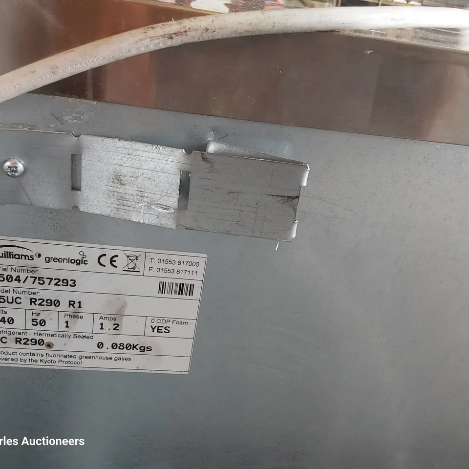 WILLIAMS UNDERCOUNTER FRIDGE H5UC R290 R1