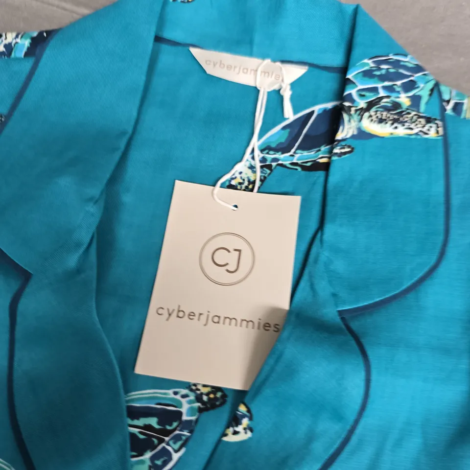 CYBERJAMMIES COVE GREEN TURTLE PRINT PYJAMA TOP – TEAL (UK 8)