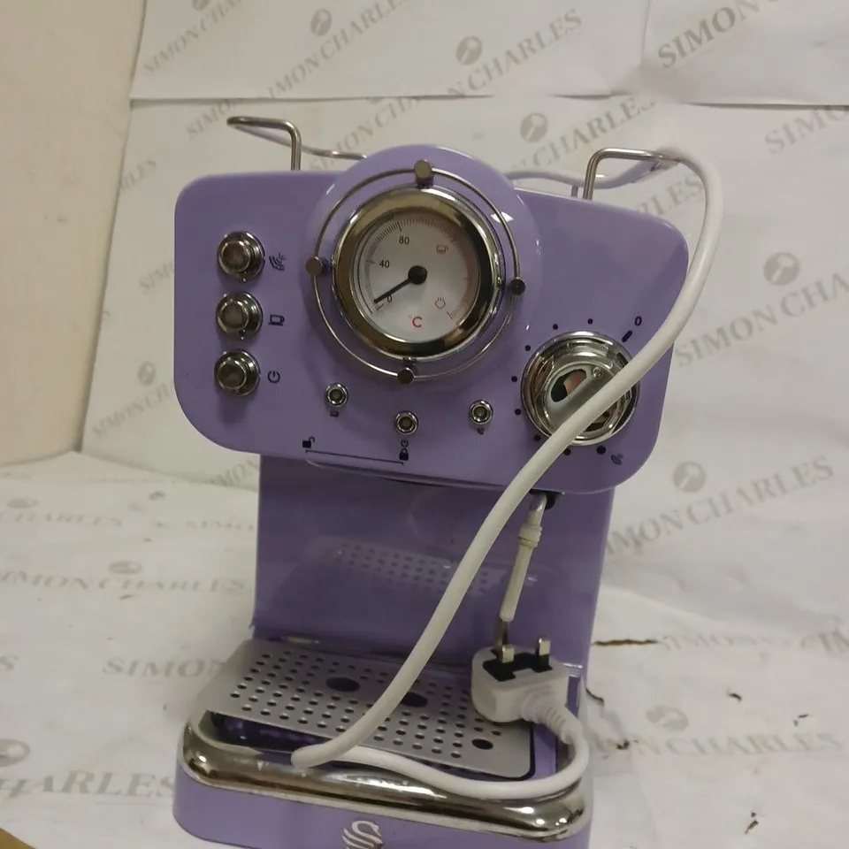 SWAN RETRO PUMP ESPRESSO MACHINE - PURPLE