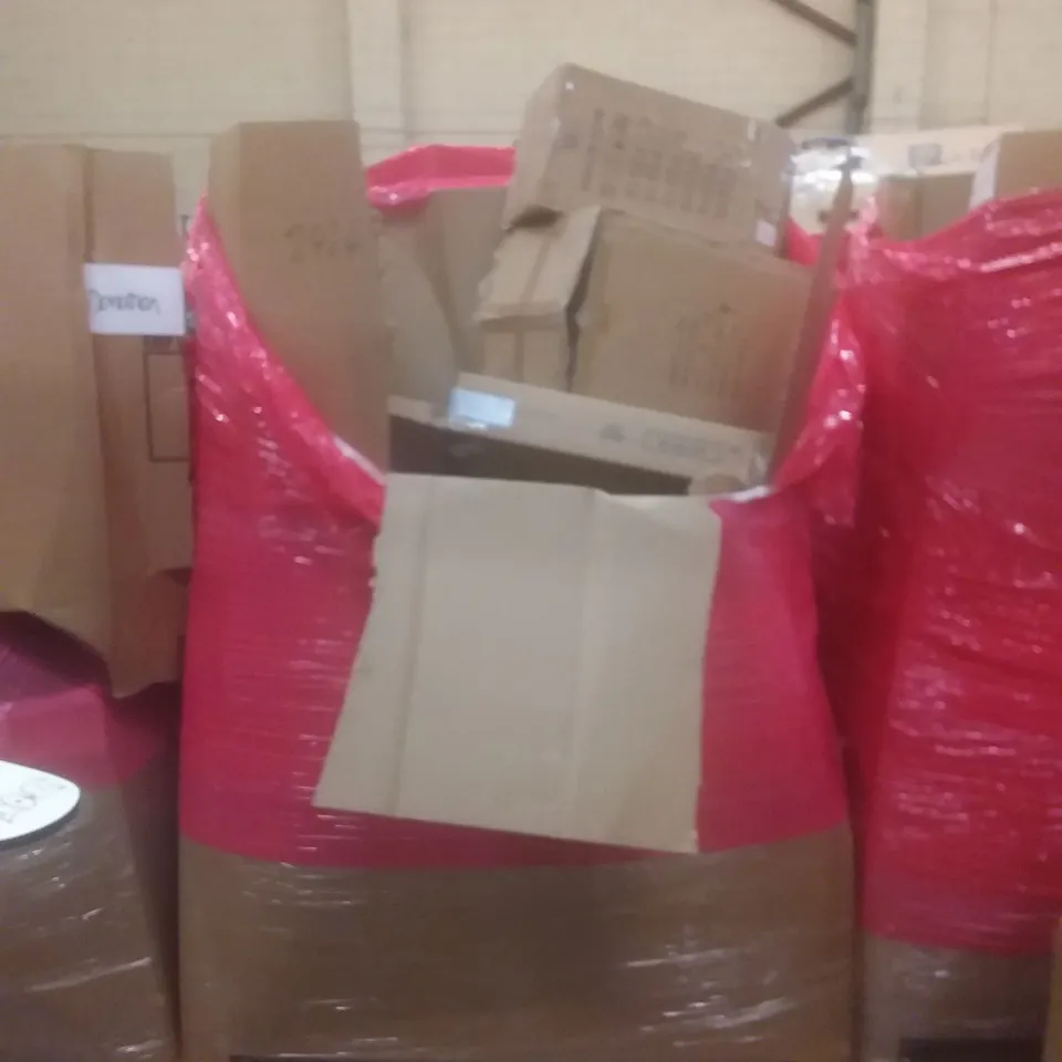 PALLET OF ASSORTED HOUSEHOLD PRODUCTS AND ITEMS, INCLUDING; LEGO, TURNTABLE SYSTEM, MERCEDES-AMG F1 RC CAR, CONVECTION HEATER, DRYWALL SANDER ETC