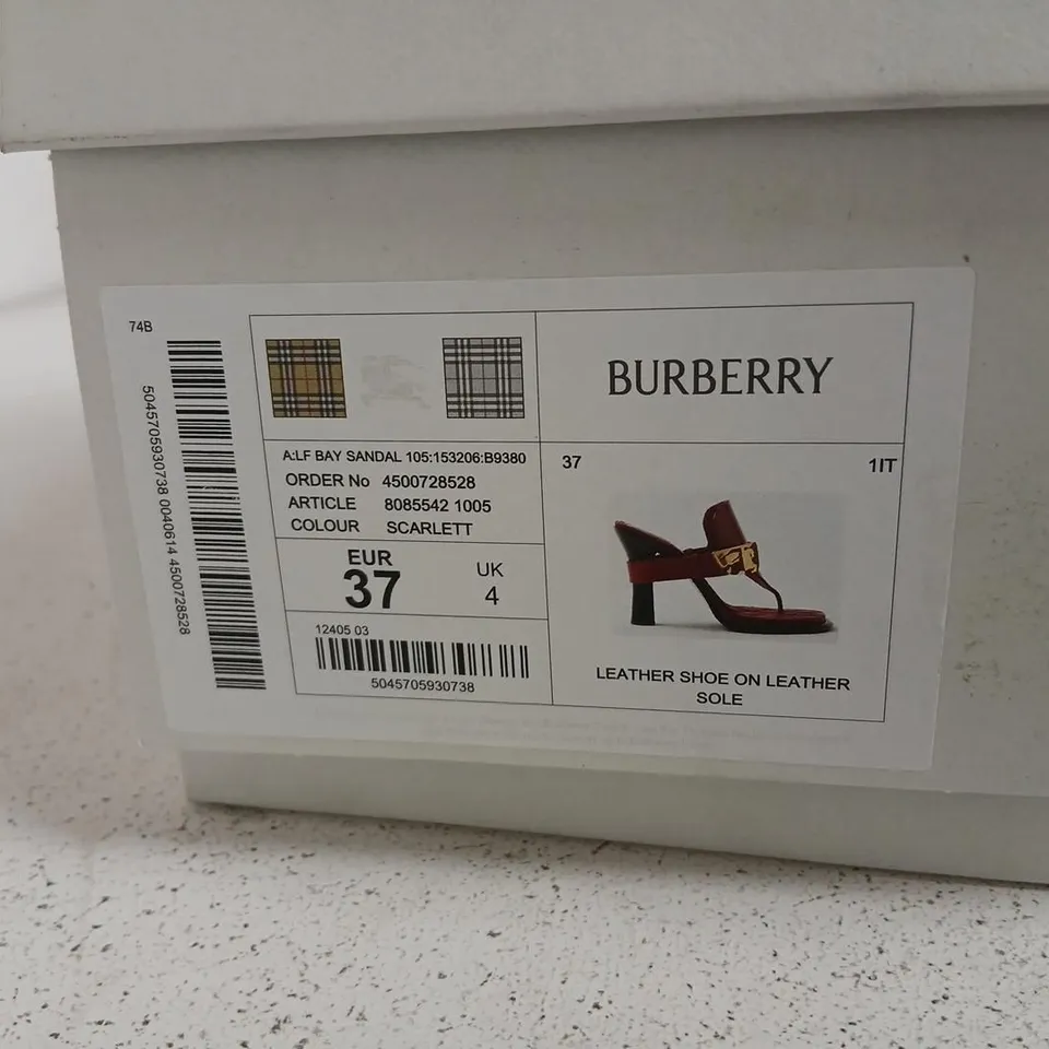 BURBERRY RED LEATHER SANDALS – WOMEN'S, UK 4 (EU 37)