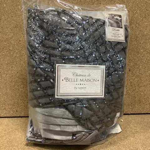 BAGGED ASHLYNN MICROFIBRE 132 TC DUVET COVER SET - GREY // SIZE: DOUBLE