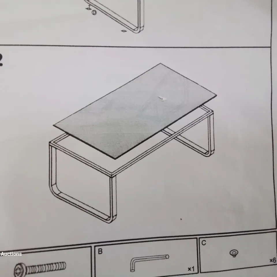A BOXED GLASS COFFEE TABLE