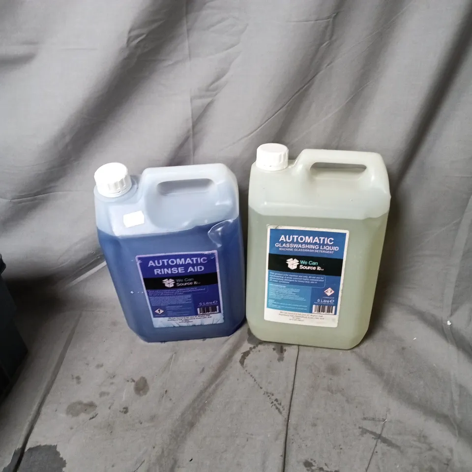 4 ASSORTED HOUSEHOLD ITEMS INCLUDING AUTOMATIC GLASSWASHING LIQUID 5L AND AUTOMATIC RINSE AID 5L