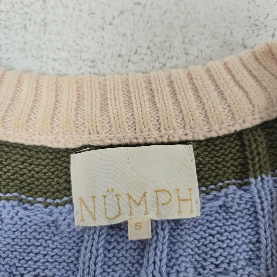 NUMPH STRIPED KNIT SLEEVELESS VEST – UK SIZE S