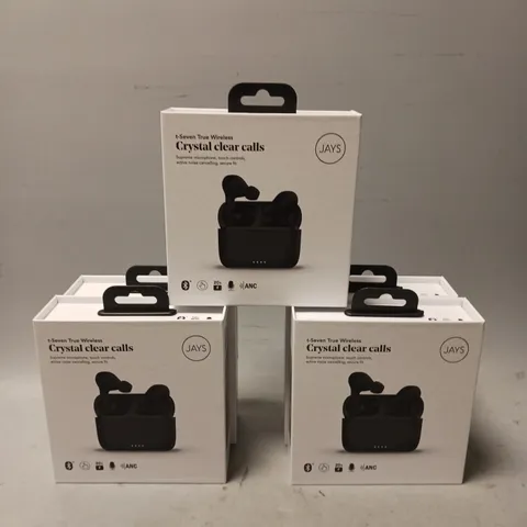 LOT OF 5 SEALED JAYS T-SEVEN TRUE WIRELESS NOISE CANCELLING EARPHONES BLACK