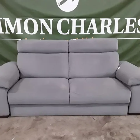 QUALITY ITALIAN DESIGNER MERRY DUE 3 SEATER SOFA - GREY FABRIC