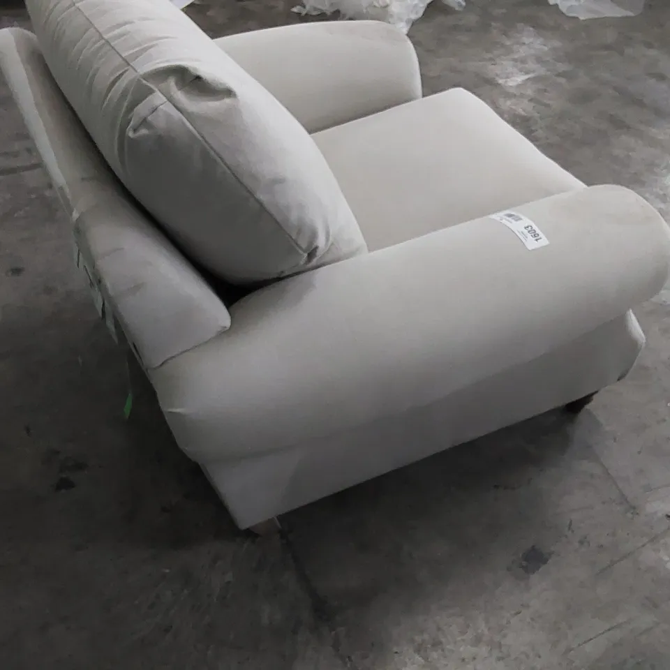 DESIGNER SINGLE ARMCHAIR IN NATURAL FABRIC 