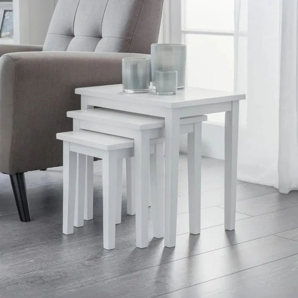 BOXED ELVINA 3 PIECE NEST OF TABLES - WHITE WASH (1 BOX)