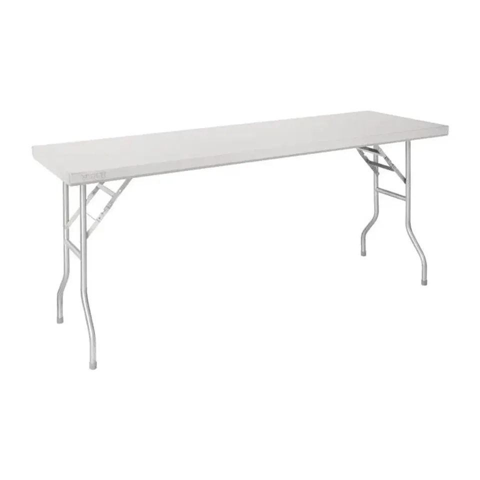 BOXED DR195 VOGUE STAINLESS STEEL FOLDING WORK TABLE 1830X760X780 (1 BOX)