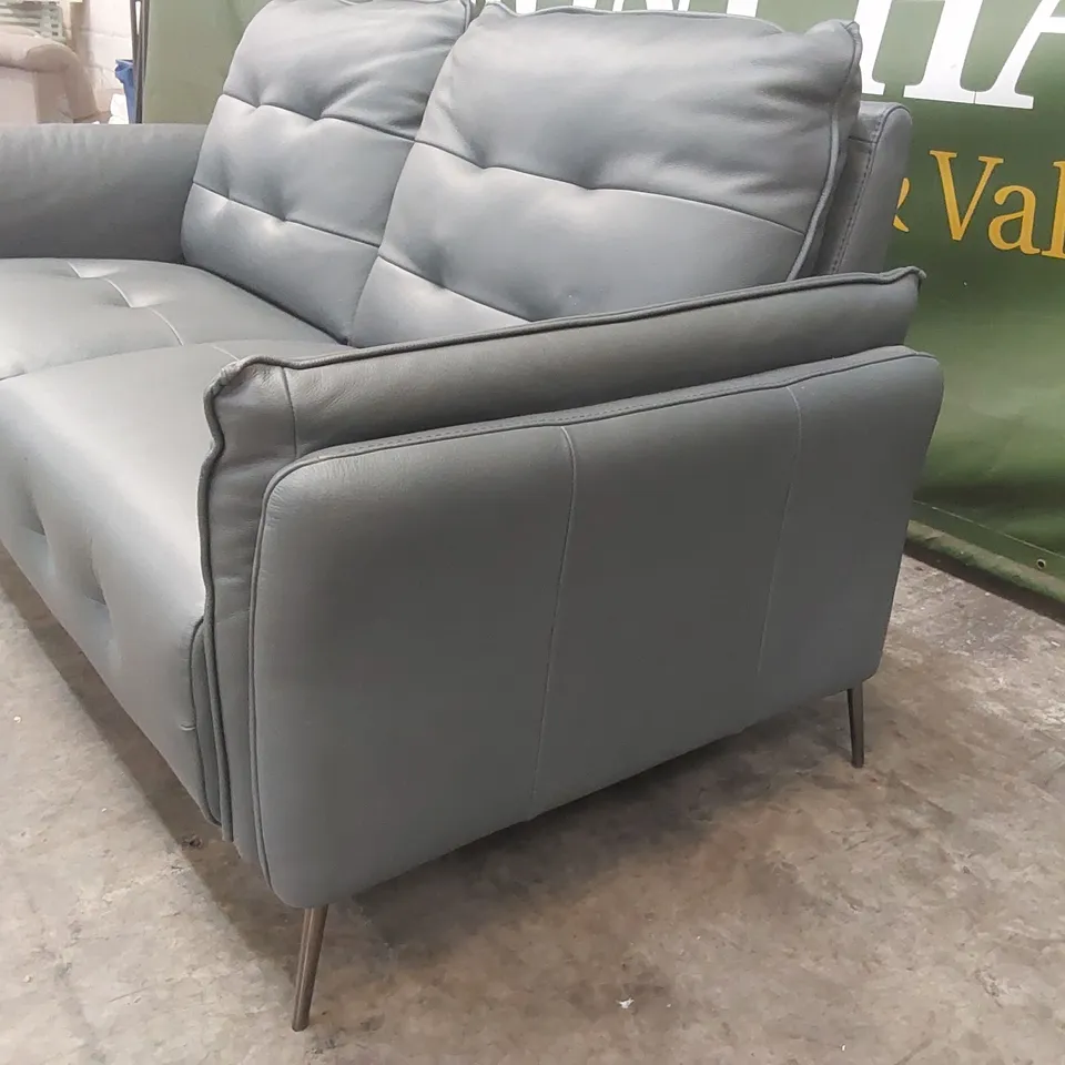 QUALITY DESIGNER ITALIAN MADE LEATHER BOLANZO LOVESEAT - BLUE