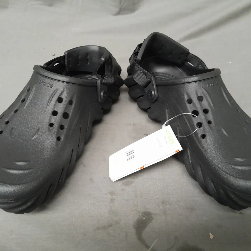 PAIR OF CROCS ECHO CLOGS IN BLACK UK SIZE M7/W8