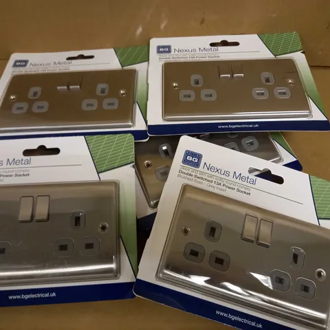 BG ELECTRICAL NEXUS METAL DOUBLE SWITCH 13A POWER SOCKETS