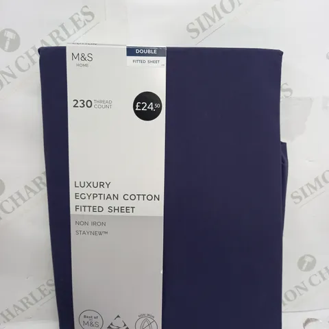 LUXURY EGYPTIAN COTTON FITTED SHEET IN BLUE SIZE DOUBLE