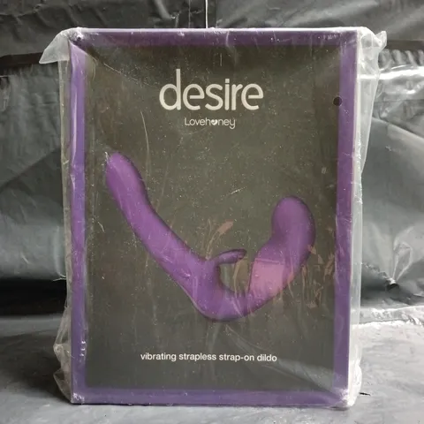 BOXED LOVEHONEY DESIRE VIBRATING STRAPLESS STRAP-ON DILDO