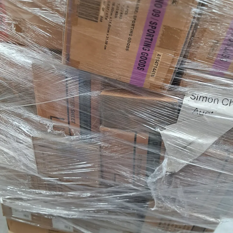 PALLET OF A LARGE ASSORTED AMOUNT OF BRAND NEW PRODUCTS AND ACCESSORIES TO INCLUDE - CHRISTMAS BATH TOWEL , HARRY POTTER MOSAIC ART , LUXURY FLAMINGO RIDE ON ETC - COLLECTION ONLY