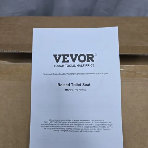VEVOR RAISED TOILET SEAT – MODEL FBL760599