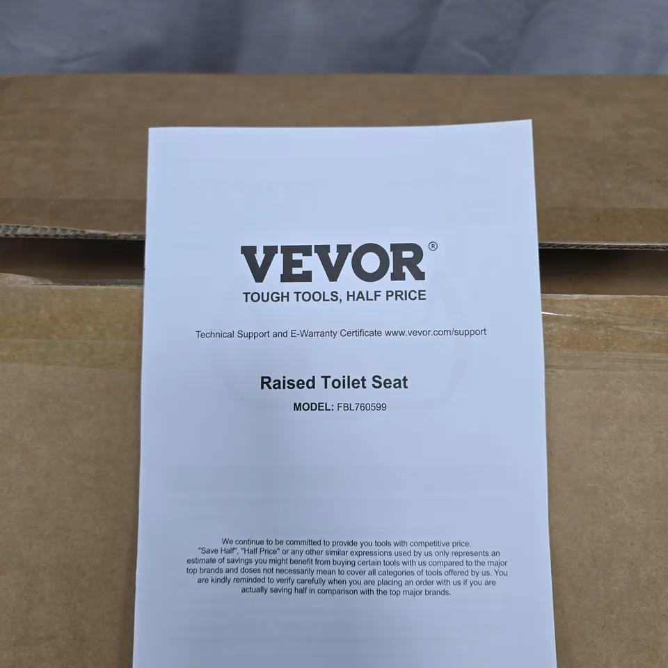 VEVOR RAISED TOILET SEAT – MODEL FBL760599