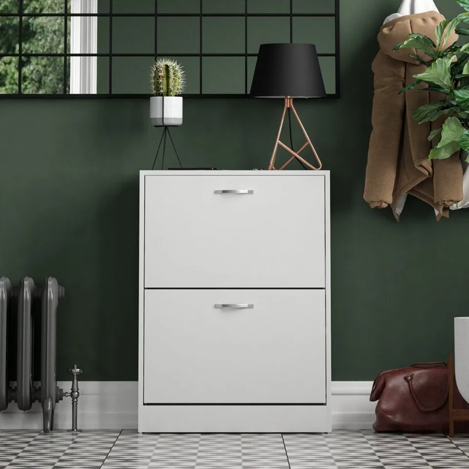 VIDA 8 PAIR FLIP DOWN SHOE STORAGE FINISH WHITE 