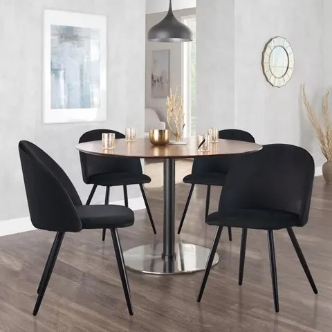 BOXED AGRAN VELVET DINING CHAIRS - SET OF 2 (1 BOX)
