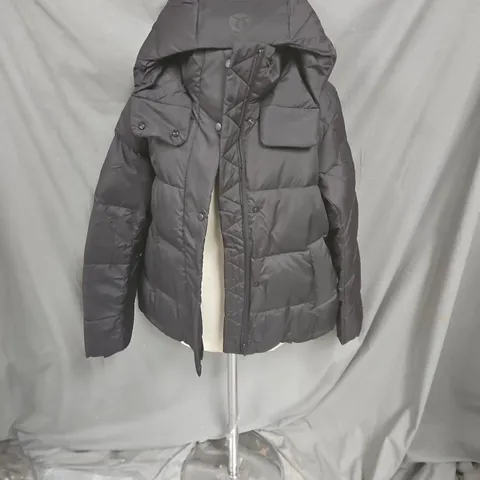 PADDED HOODED JACKET – GREY, QUILTED