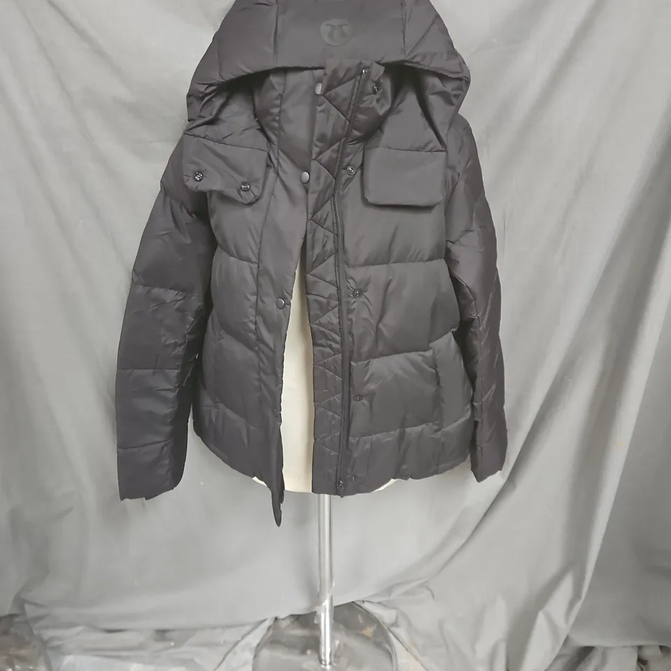 PADDED HOODED JACKET – GREY, QUILTED