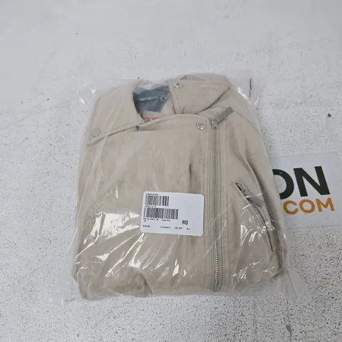 RUTH LANGSFORD BIKER JACKET TAUPE SIZE 20