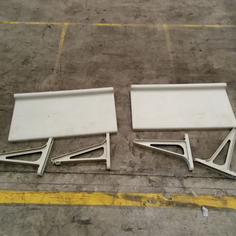 SET OF 2 KITCHEN PLASTIC WALL SHELVES AND BRACKETS, 900 X 450mm