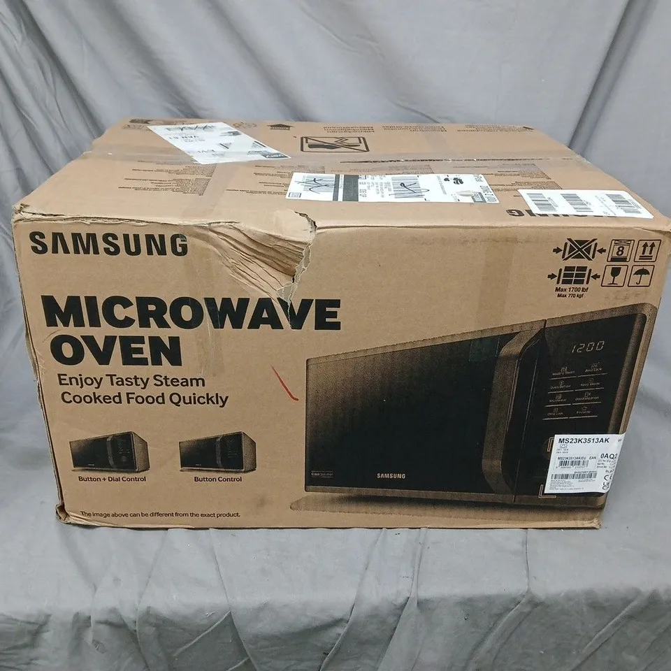 BOXED SAMSUNG MS23K3513AK/EU SOLO 23L MICRCOWAVE OVEN - COLLECTION ONLY
