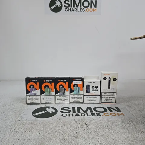 APPROXIMATELY 15 ASSORTED E-CIG PRODUCTS AND ACCESSORIES TO INCLUDE ASPIRE, SMOK, ELFBAR ETC
