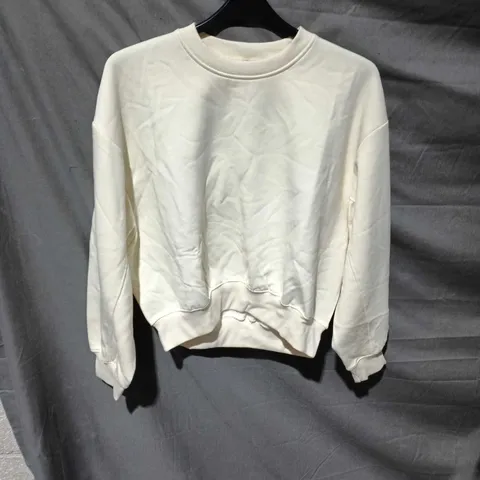 ZARA CREAM SWEATSHIRT, CREW NECK, SIZE M (UK), MADE IN PAKISTAN