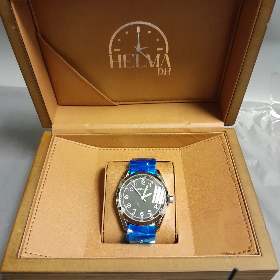 MENS HELMHA DH WATCH WITH STAINLESS STEEL STRAP, 3ATM WATER RESISTANT WITH LUXURY GIFT BOX 