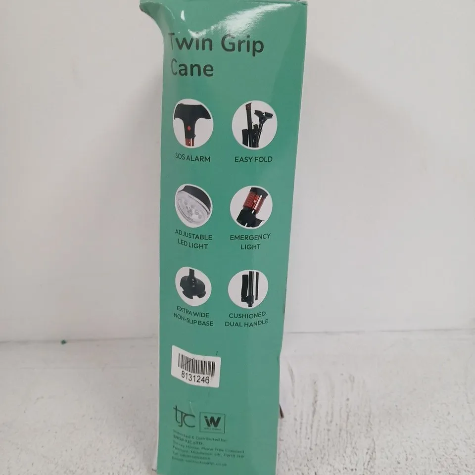 BLISS & BEYOND TWIN GRIP CANE – ADJUSTABLE WALKING CANE (BATTERIES NOT INCLUDED)