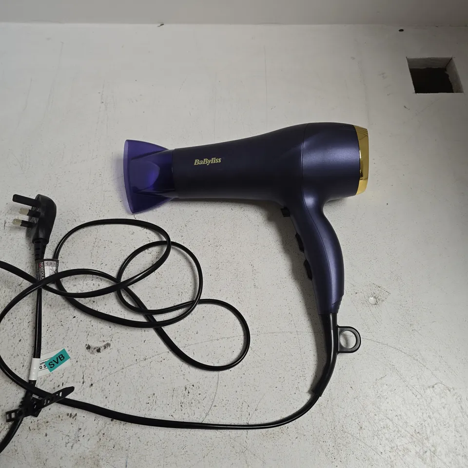 BABYLISS HAIR DRYER – PURPLE WITH GOLD NOZZLE