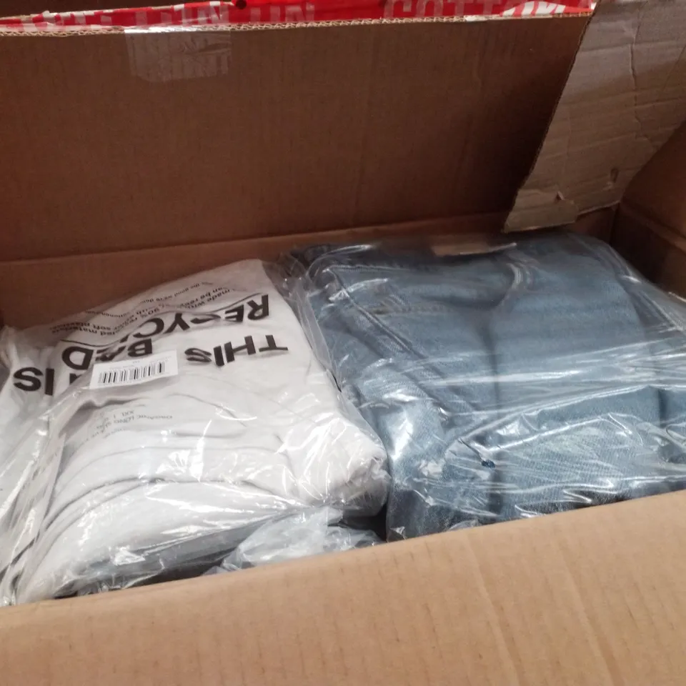 PALLET CONTAINING ASSORTED CLOTHING INCLUDING BAGGY JEANS, ZIP UP HOODIES & CREW SWEATERS