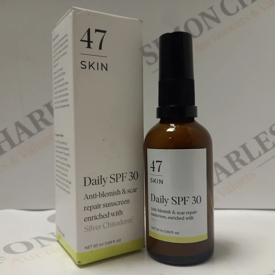 47SKIN DAILY SPF30 ANTI-BLEMISH & SCAR REPAIR SUNSCREEN ENRICHED WITH SILVER CHITODERM 50ML 