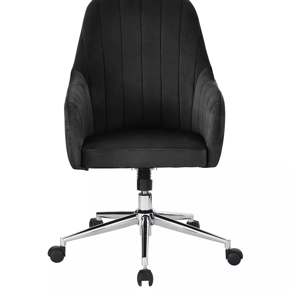 MOLBY FABRIC OFFICE CHAIR - GREY CHROME - COLLECTION ONLY