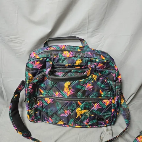LUG TROPICAL PRINT HOLDALL WITH LEOPARD MOTIF 