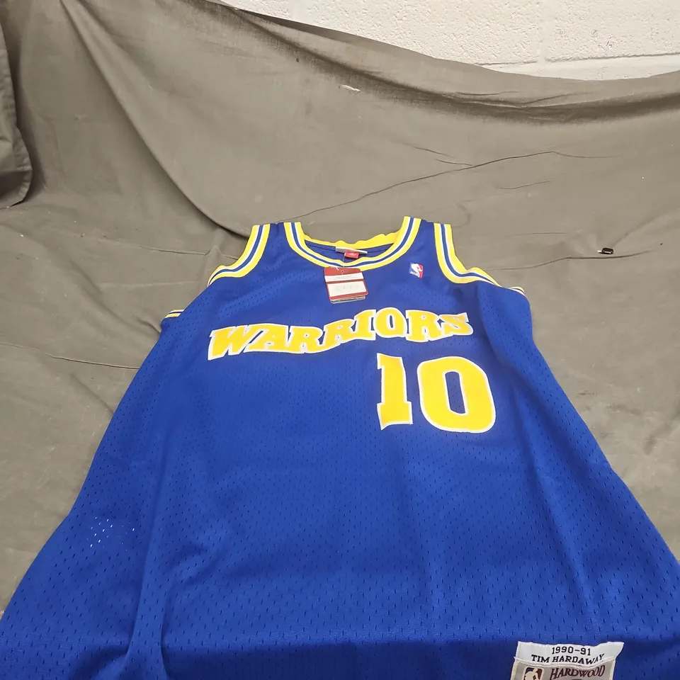 MITCHELL & NESS MEN'S NBA TIM HARDAWAY GOLDEN STATE WARRIORS 1990/91 HARDWOOD CLASSICS SWINGMAN JERSEY - SIZE L