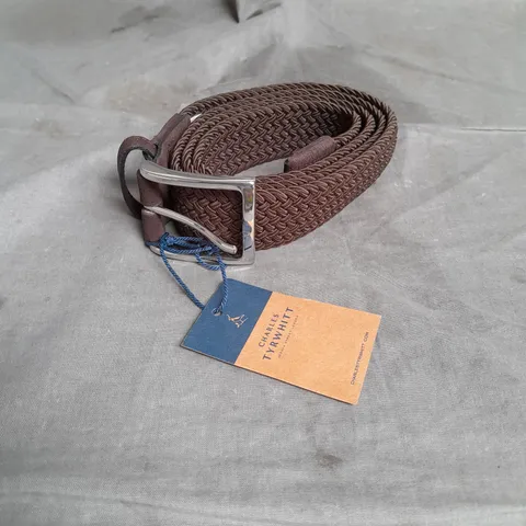 CHARLES TYRWHITT STRETCH CASUAL BELT IN CHOCOLATE