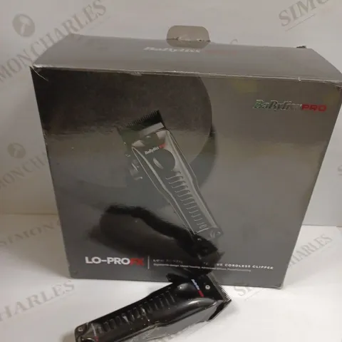 BOXED BABYLISS PRO LO-PRO CORDLESS CLIPPERS 
